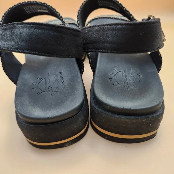 Bobs from Skechers Womens Black Woven Arch Comfort Platform Sandals 114329 BBK 9 - Picture 7 of 9